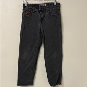 Empyre young Men's Relaxed Black Jeans with Raw Hem